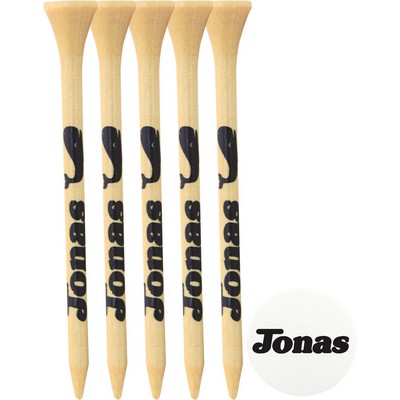 5 Golf Tees & Ball Marker Pack