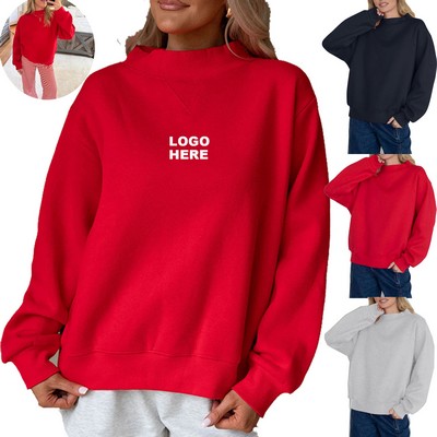 Custom Corporate Gift Clothing Women's Fleece Crewneck Sweatshirt